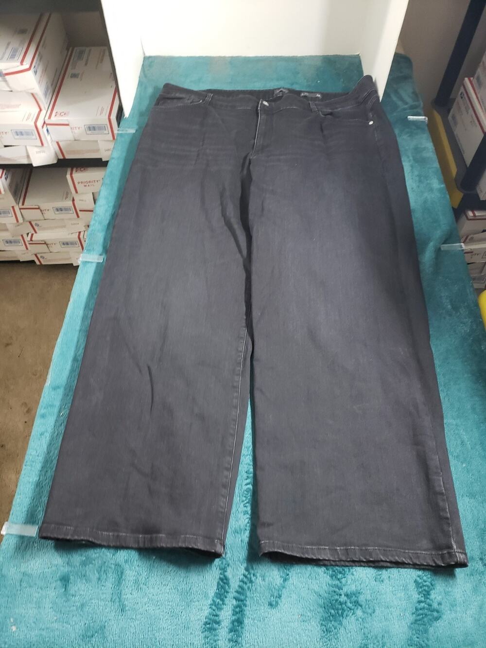 J Jill Jeans Size 24 Womens Black Denim Stretch Pants Ladies High Rise Full Leg
